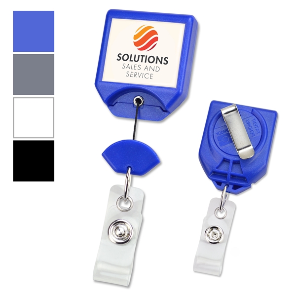 The most secure and twist-free custom badge reels available; clear vinyl... from ASI 79898 Promovision / PROMOVISION