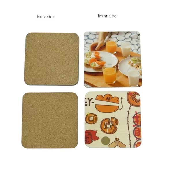 Fibreboard and cork wood coaster plus sublimation imprint on 1 location... from ASI 37218 Athena Promo (tm)
