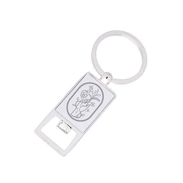 1" x 3.5" zinc alloy keychain and bottle opener with chrome... from ASI 62088 IDProductsource