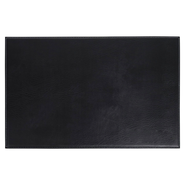 Black rectangular placemat made of leatherette material with an accent-stitched edge.... from ASI 48125 Dacasso