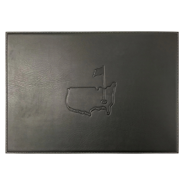 Black rectangular placemat made of leatherette material with an accent-stitched edge.... from ASI 48125 Dacasso