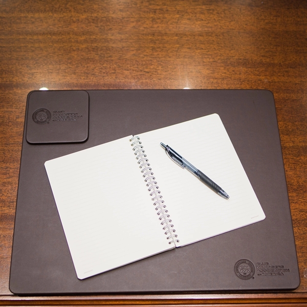 Chocolate brown leatherette conference pad measuring 17" x 14".... from ASI 48125 Dacasso / DaCasso
