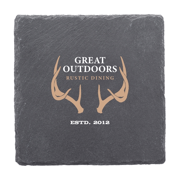 Natural materials are popular nowadays and our Custom Slate Coasters are... from ASI 62088 IDProductsource