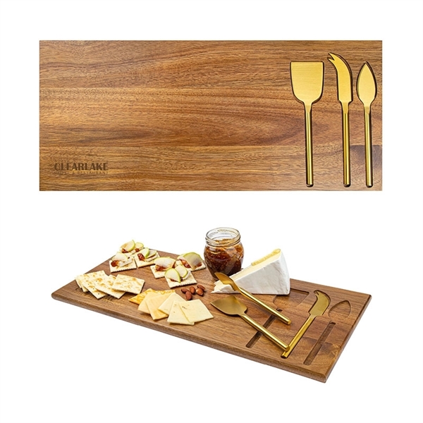 Wright 4-Piece Acacia Wood Serving Set... from ASI 67866 Logomark/Valumark