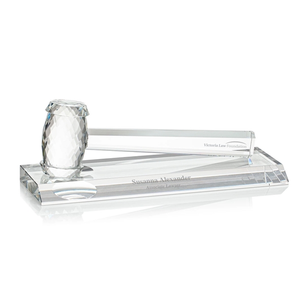 Optical crystal gavel award on a base.... from ASI 84592 St Regis Group / St Regis