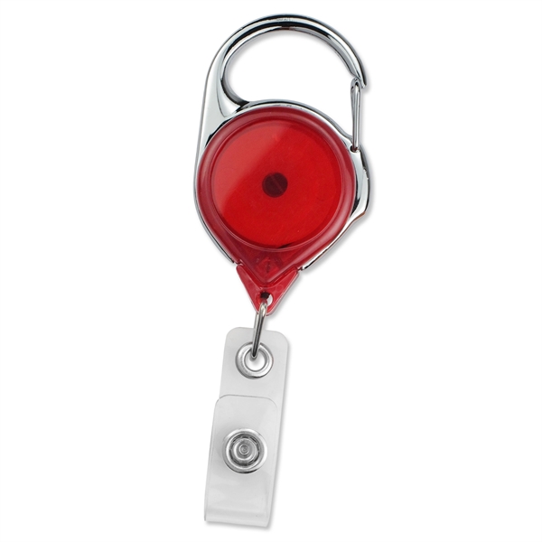 Top-quality, translucent carabiner badge reels feature a chrome pressure release latch... from ASI 79898 Promovision / PROMOVISION