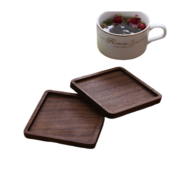 Black walnut coaster plus laser engraved on 1 side and standard... from ASI 37218 Athena Promo (tm)