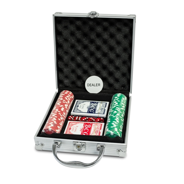100 Piece poker set, 11.5 gram poker chips, 5 dice, and... from ASI 40544 Binaco