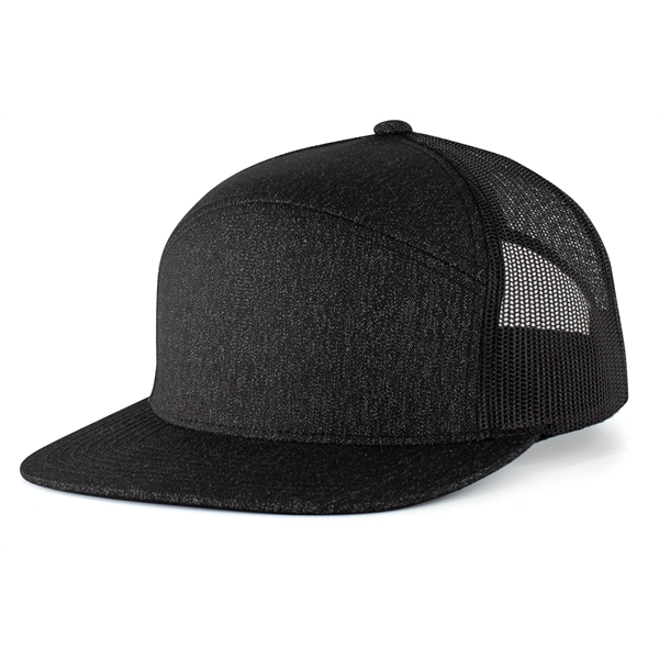 Heather 6-Panel Arch Trucker Snapback Cap.... from ASI 37461 Augusta Sportswear / Pacific Headwear