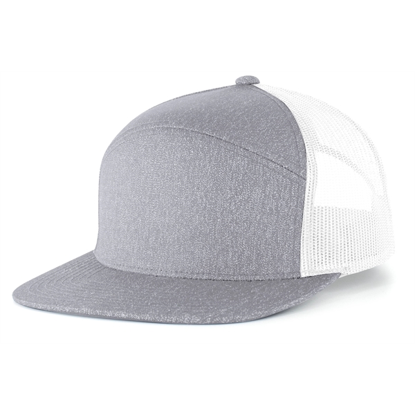 Heather 6-Panel Arch Trucker Snapback Cap.... from ASI 37461 Augusta Sportswear / Pacific Headwear