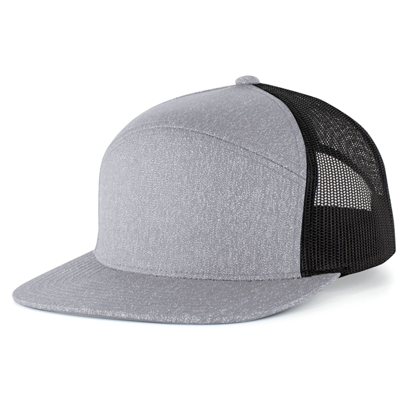 Heather 6-Panel Arch Trucker Snapback Cap.... from ASI 37461 Augusta Sportswear / Pacific Headwear