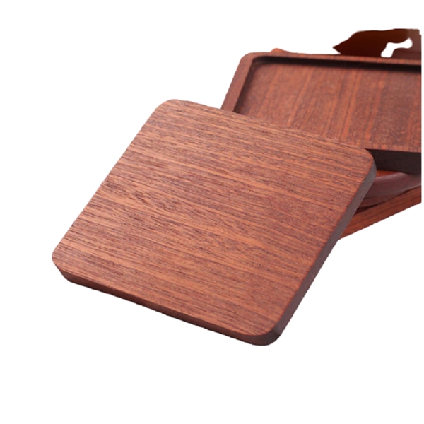 Ebony wood coaster plus laser engraved on 1 side and standard... from ASI 37218 Athena Promo (tm)