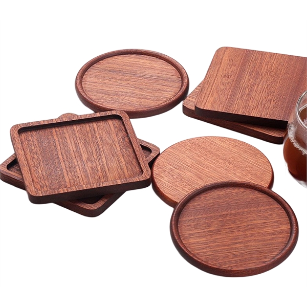 Ebony wood coaster plus laser engraved on 1 side and standard... from ASI 37218 Athena Promo (tm)