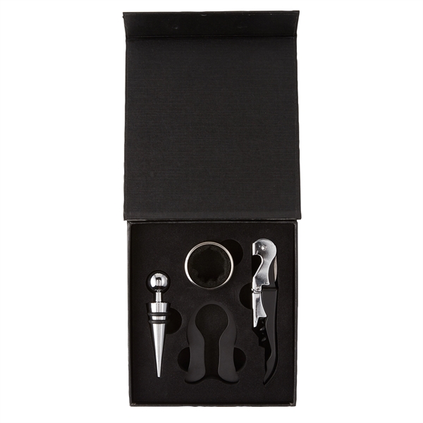 4 piece wine tool set with wine opener, wine stopper, foil... from ASI 52840 Evans Manufacturing