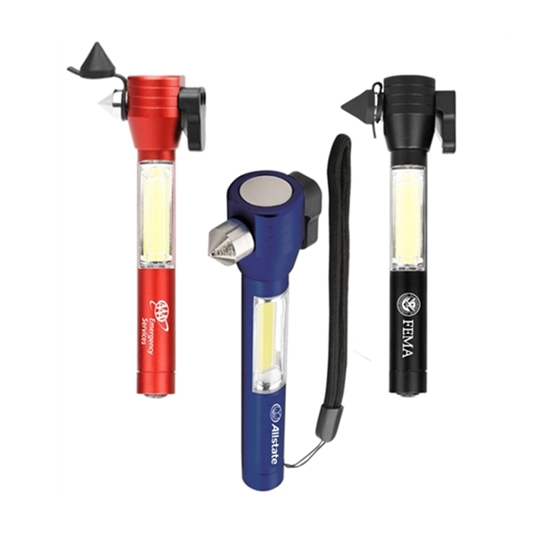 4-in-1 emergency tool with COB led flashlight plus laser engrave on... from ASI 37218 Athena Promo (tm)