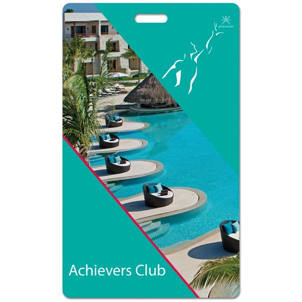 Large luggage tag made of plastic with a stock write-on back.... from ASI 42393 Budgetcard Inc