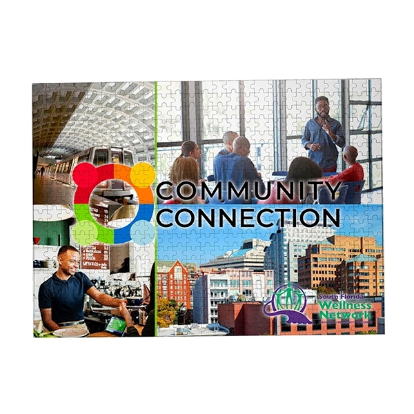 500 piece custom jigsaw puzzle in resealable bag with completed reference... from ASI 62660 Innovation Line