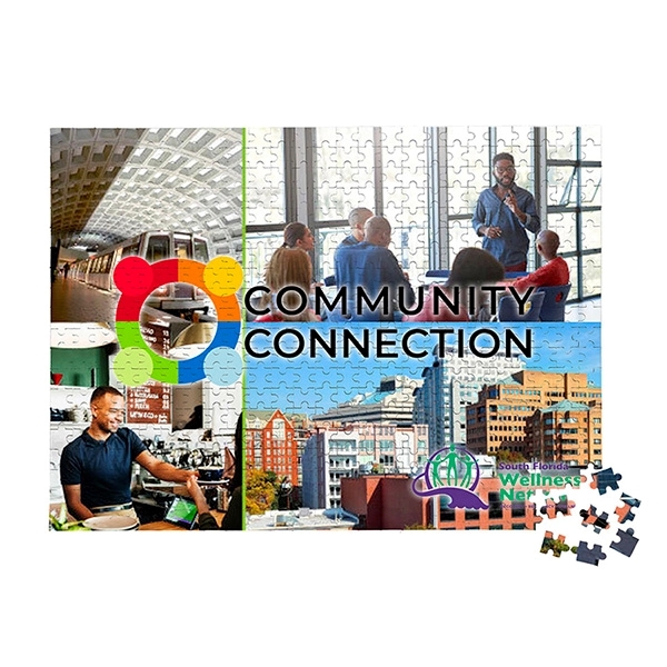 500 piece custom jigsaw puzzle in resealable bag with completed reference... from ASI 62660 Innovation Line