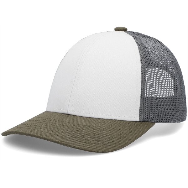 Low-Pro Trucker Cap with polyester/cotton blend and adjustable snapback.... from ASI 37461 Augusta Sportswear / Pacific Headwear