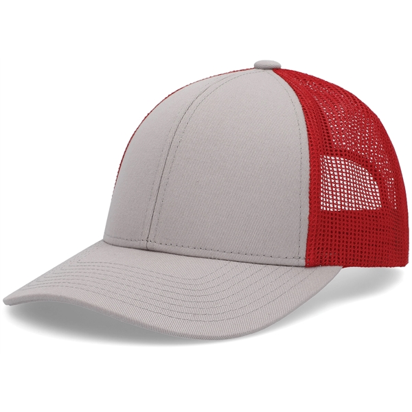 Low-Pro Trucker Cap with polyester/cotton blend and adjustable snapback.... from ASI 37461 Augusta Sportswear / Pacific Headwear