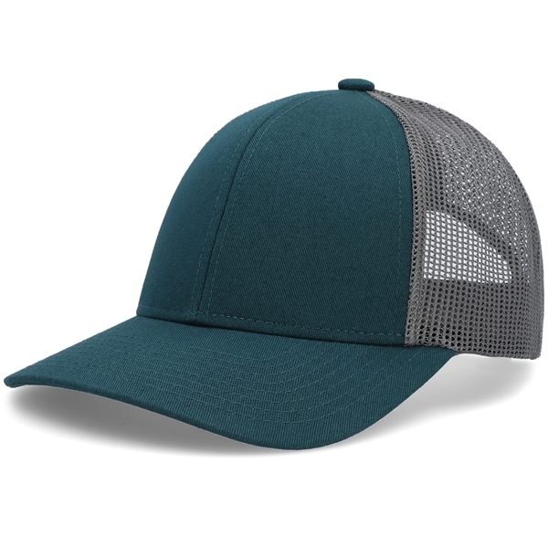 Low-Pro Trucker Cap with polyester/cotton blend and adjustable snapback.... from ASI 37461 Augusta Sportswear / Pacific Headwear