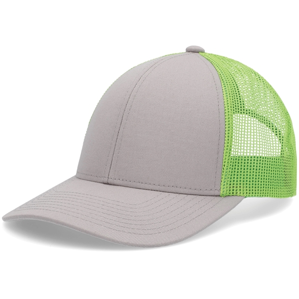 Low-Pro Trucker Cap with polyester/cotton blend and adjustable snapback.... from ASI 37461 Augusta Sportswear / Pacific Headwear