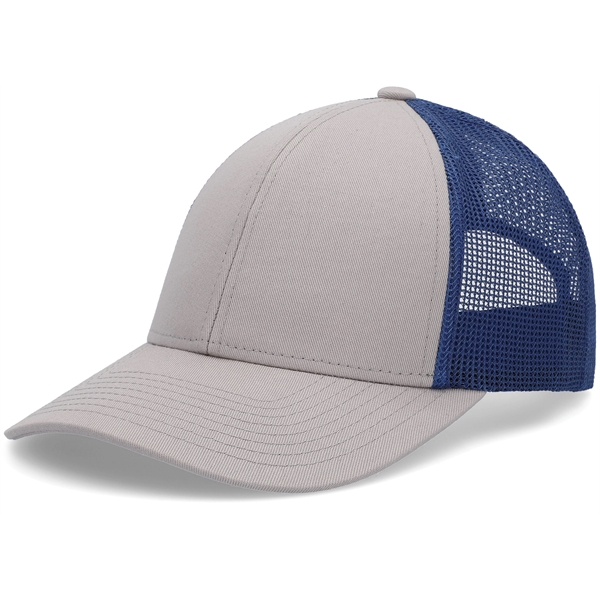 Low-Pro Trucker Cap with polyester/cotton blend and adjustable snapback.... from ASI 37461 Augusta Sportswear / Pacific Headwear