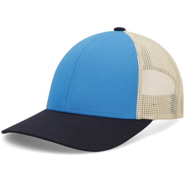 Low-Pro Trucker Cap with polyester/cotton blend and adjustable snapback.... from ASI 37461 Augusta Sportswear / Pacific Headwear