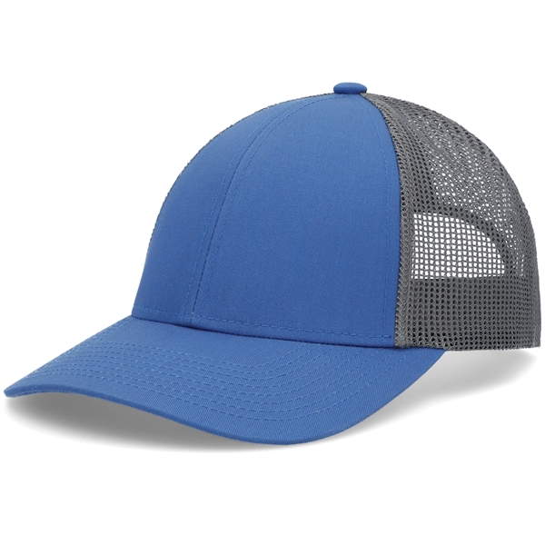 Low-Pro Trucker Cap with polyester/cotton blend and adjustable snapback.... from ASI 37461 Augusta Sportswear / Pacific Headwear