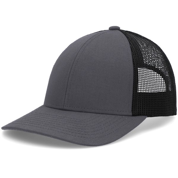 Low-Pro Trucker Cap with polyester/cotton blend and adjustable snapback.... from ASI 37461 Augusta Sportswear / Pacific Headwear