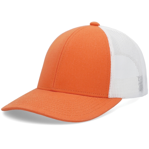 Low-Pro Trucker Cap with polyester/cotton blend and adjustable snapback.... from ASI 37461 Augusta Sportswear / Pacific Headwear