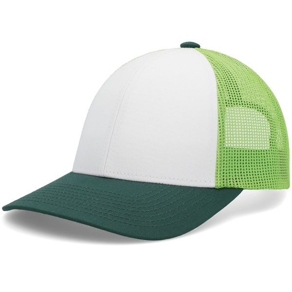 Low-Pro Trucker Cap with polyester/cotton blend and adjustable snapback.... from ASI 37461 Augusta Sportswear / Pacific Headwear