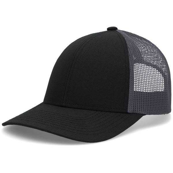 Low-Pro Trucker Cap with polyester/cotton blend and adjustable snapback.... from ASI 37461 Augusta Sportswear / Pacific Headwear