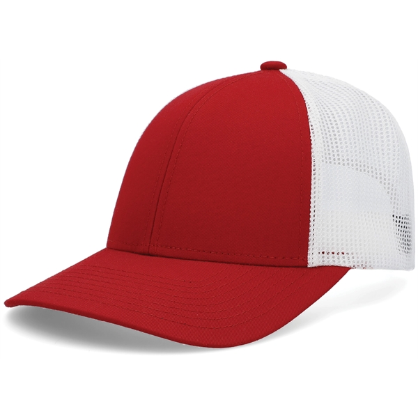 Low-Pro Trucker Cap with polyester/cotton blend and adjustable snapback.... from ASI 37461 Augusta Sportswear / Pacific Headwear