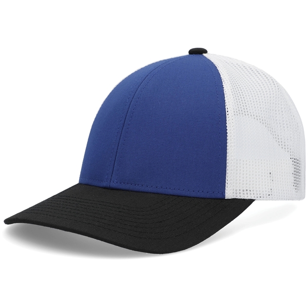 Low-Pro Trucker Cap with polyester/cotton blend and adjustable snapback.... from ASI 37461 Augusta Sportswear / Pacific Headwear
