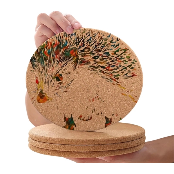 Cork Wood Coaster plus free full color digital imprint on 1... from ASI 37218 Athena Promo (tm)