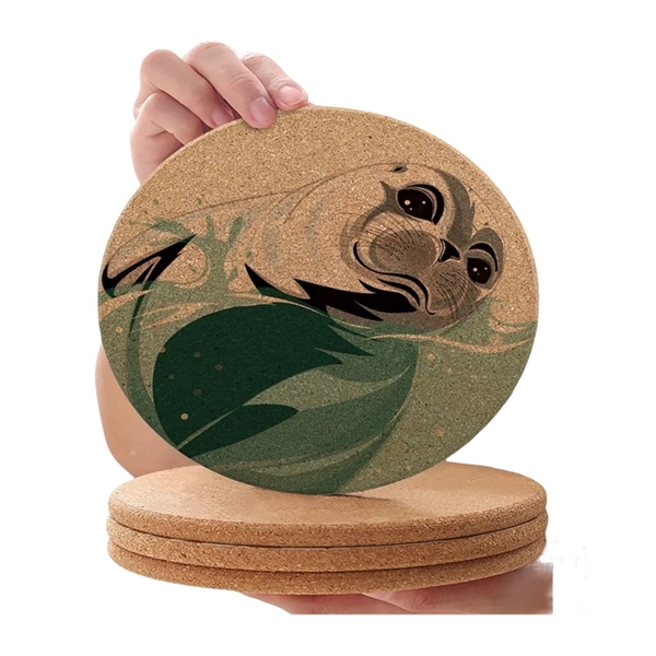 Cork Wood Coaster plus free full color digital imprint on 1... from ASI 37218 Athena Promo (tm)