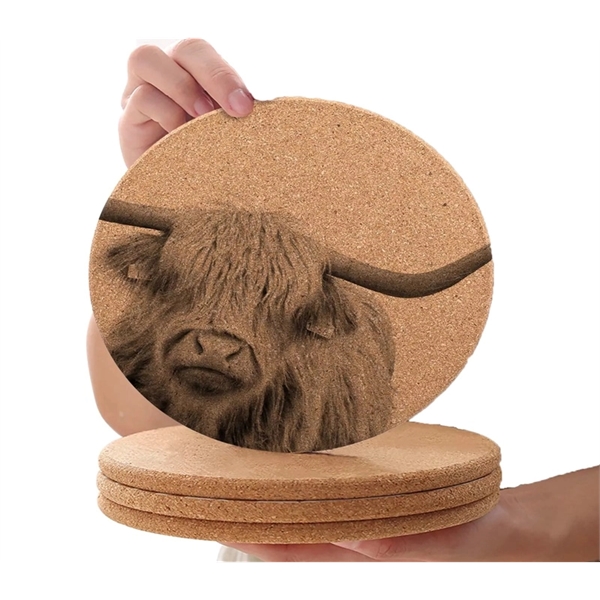 Cork Wood Coaster plus free full color digital imprint on 1... from ASI 37218 Athena Promo (tm)