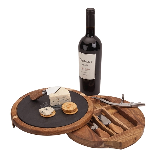 Normandy Swivel Base Cheese/Wine Set... from ASI 67866 Logomark/Valumark