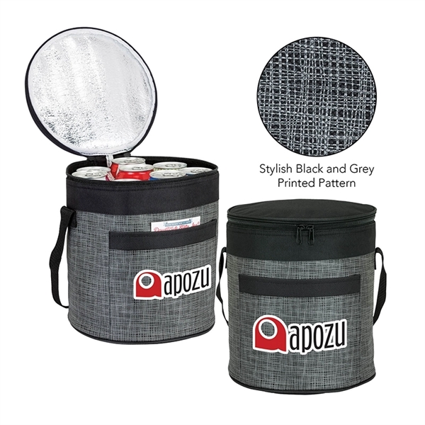 14-can barrel cooler made with foil-lined insulation; includes 1" x 19... from ASI 67866 Logomark/Valumark / Valumark™