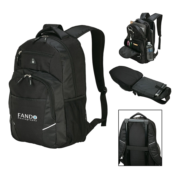 5" x 18.5" x 12.25" Melbourne backpack with padded 15" laptop... from ASI 67866 Logomark/Valumark