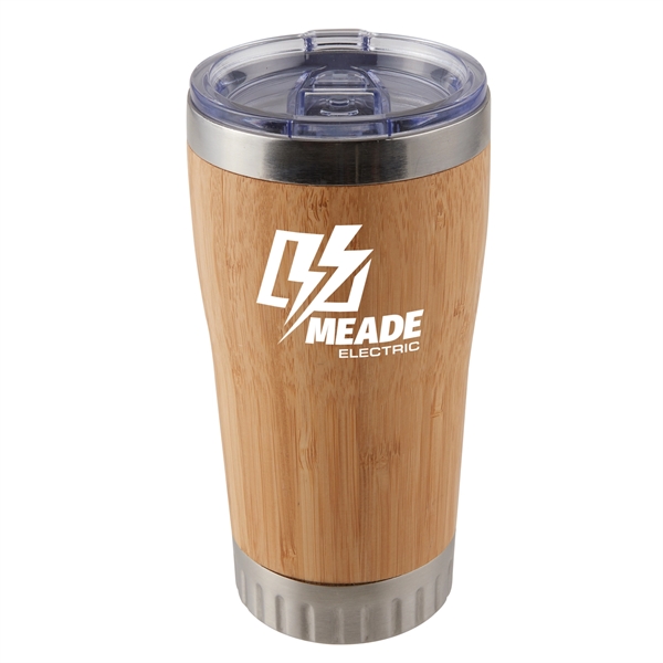 17 oz. bamboo insulated tumbler with double wall vacuum insulation and... from ASI 52840 Evans Manufacturing