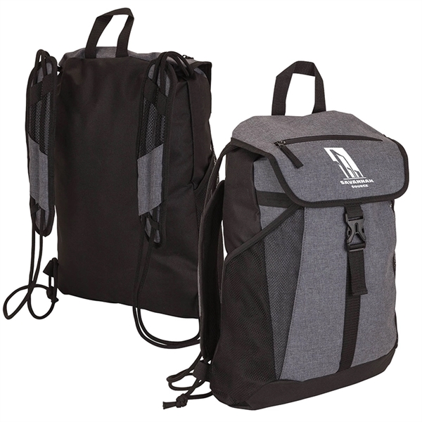4.75" x 18" x 13" Cypress drawstring backpack; includes front pocket... from ASI 67866 Logomark/Valumark