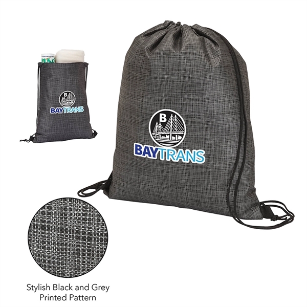 0.25" x 16.5" x 13" Impress drawstring tote with black and... from ASI 67866 Logomark/Valumark / Valumark™