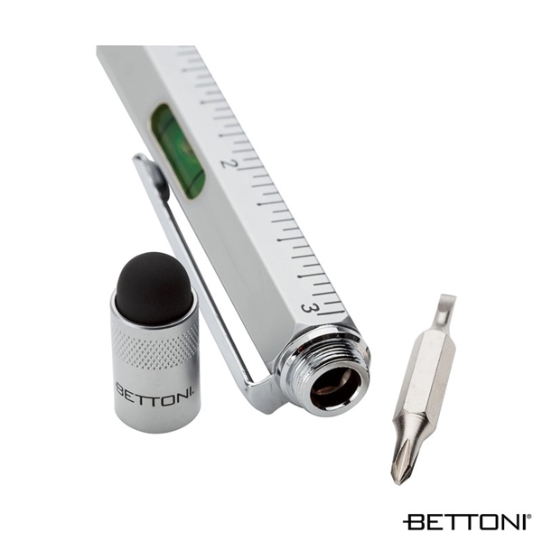 Multifunctional 5-in-1 twist-action ballpoint pen with textured metal grip.... from ASI 67866 Logomark/Valumark