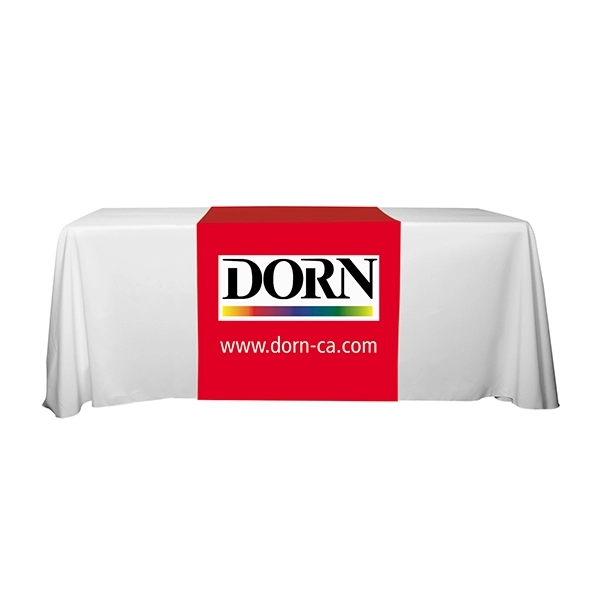 30"W x 90"L table runner made of polyester fabric with customization.... from ASI 62660 Innovation Line