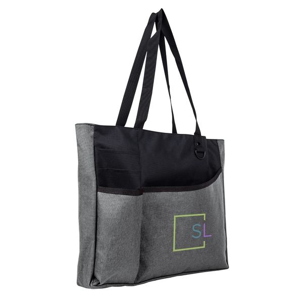 3.5" x 13" x 15" 600 Denier heathered tote bag with... from ASI 61125 Hit Promotional Products / Hit®