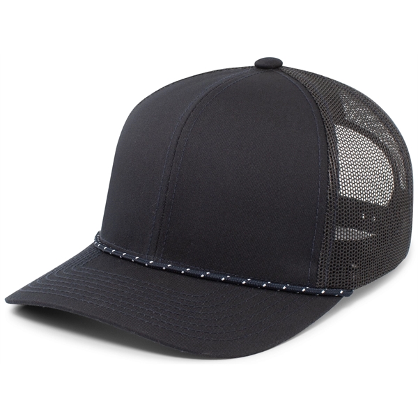 Trucker Snapback Braid Cap with mid-profile, pro-model crown.... from ASI 37461 Augusta Sportswear / Pacific Headwear