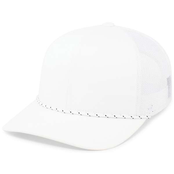 Trucker Snapback Braid Cap with mid-profile, pro-model crown.... from ASI 37461 Augusta Sportswear / Pacific Headwear