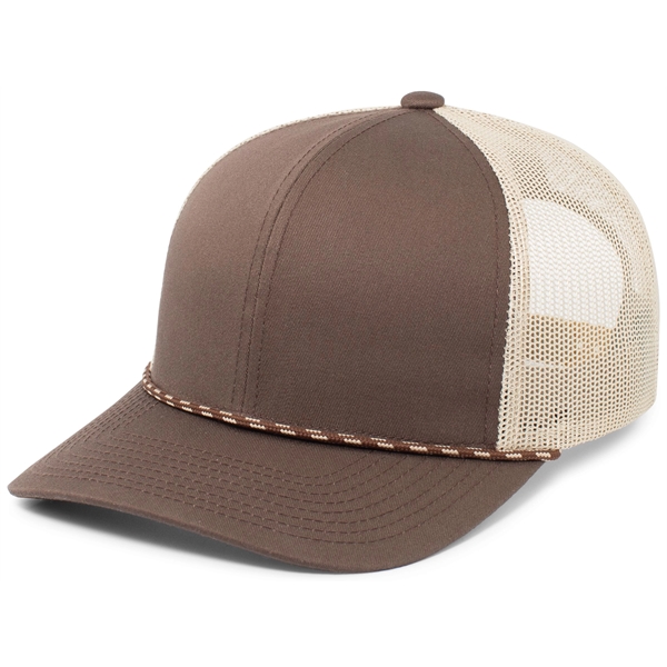 Trucker Snapback Braid Cap with mid-profile, pro-model crown.... from ASI 37461 Augusta Sportswear / Pacific Headwear